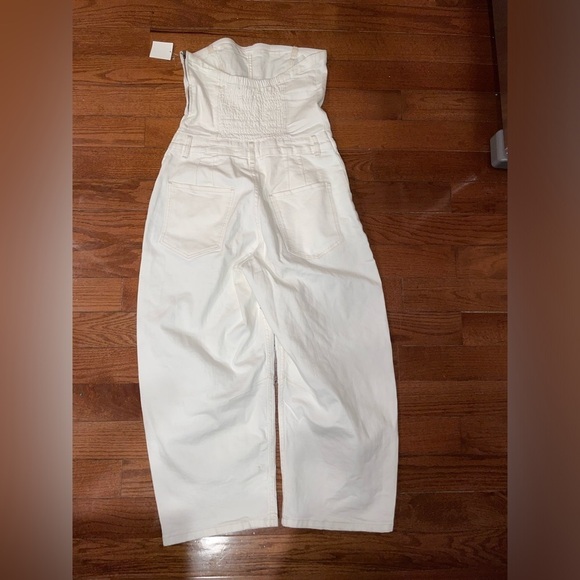 New! We the Free Denim Je Suis Pret Strapless Barrel White Jumpsuit 🤍Medium NWT! - Picture 8 of 10
